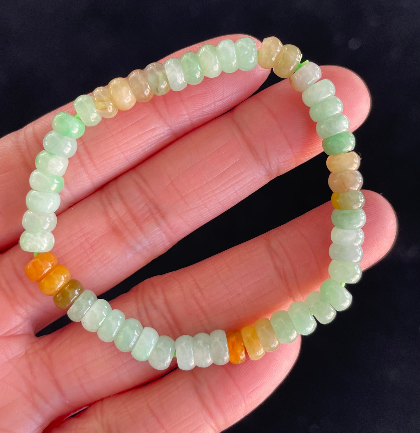 Icy Jadeite, 100% Untreated Certified Genuine Type A Burmese Jadeite, Abacus Jadeite Jade Beads Bracelet, Grade A Jadeite, Burma Jadeite