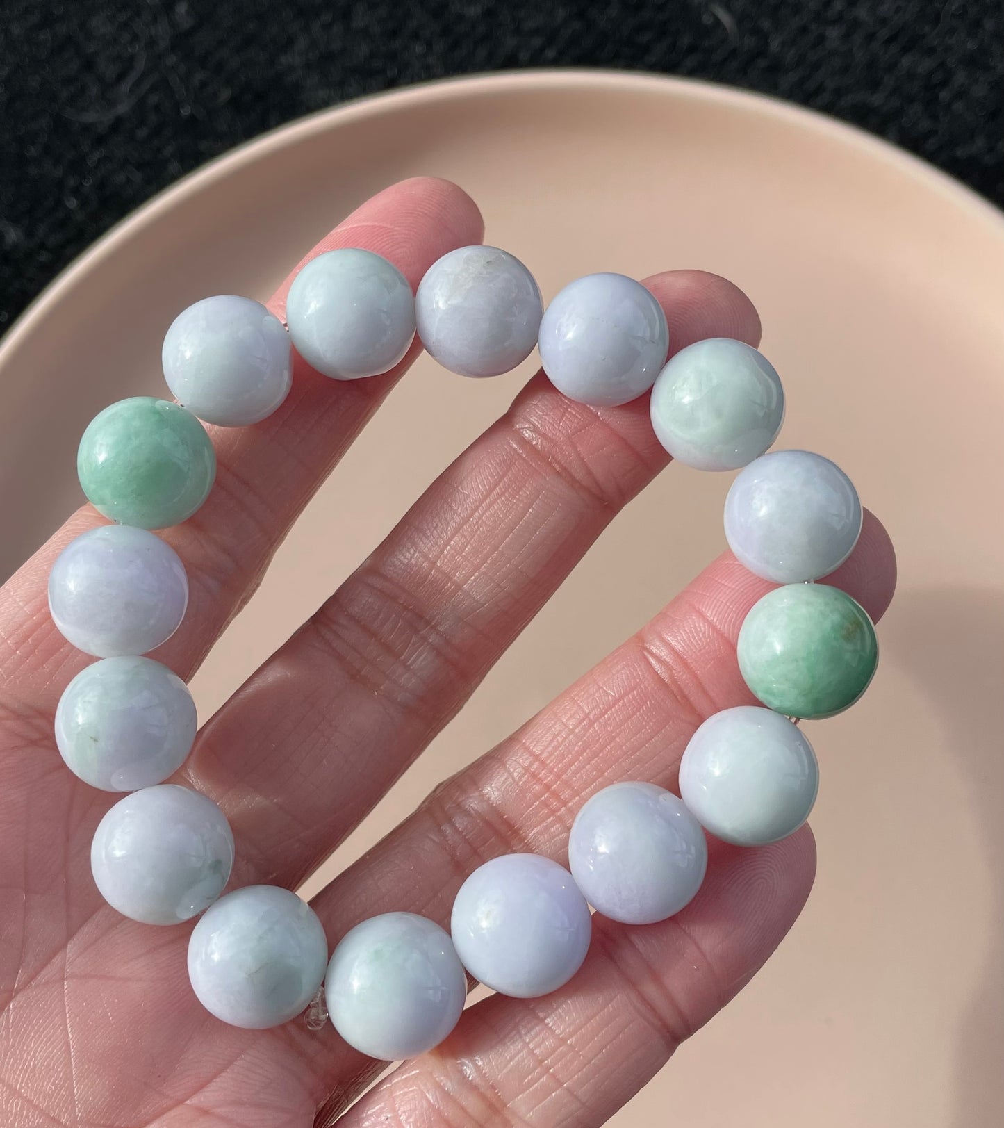 100% Untreated Certified Genuine Type A Burmese Jadeite, Round Jadeite Jade Beads Bracelet, Grade A Jadeite, Burma Jadeite