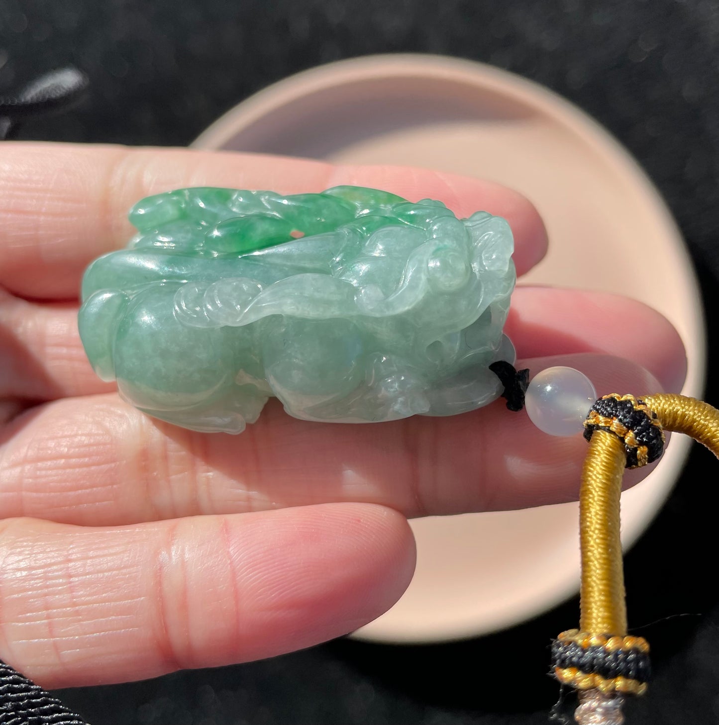 Icy Green Jadeite, 100% Untreated Certified Genuine Type A Burmese Jadeite, Pixiu Jadeite Jade Pendant Necklace, Grade A Jadeite, Burma Jadeite