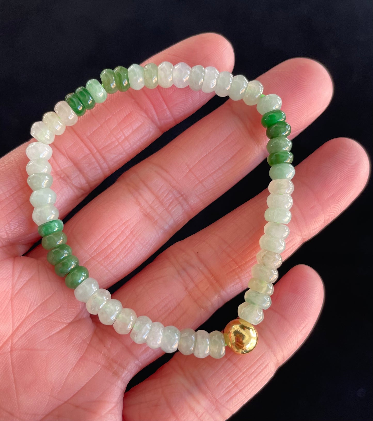 Icy Jadeite, 100% Untreated Certified Genuine Type A Burmese Jadeite, Abacus Jadeite Jade Beads Bracelet, Grade A Jadeite, Burma Jadeite