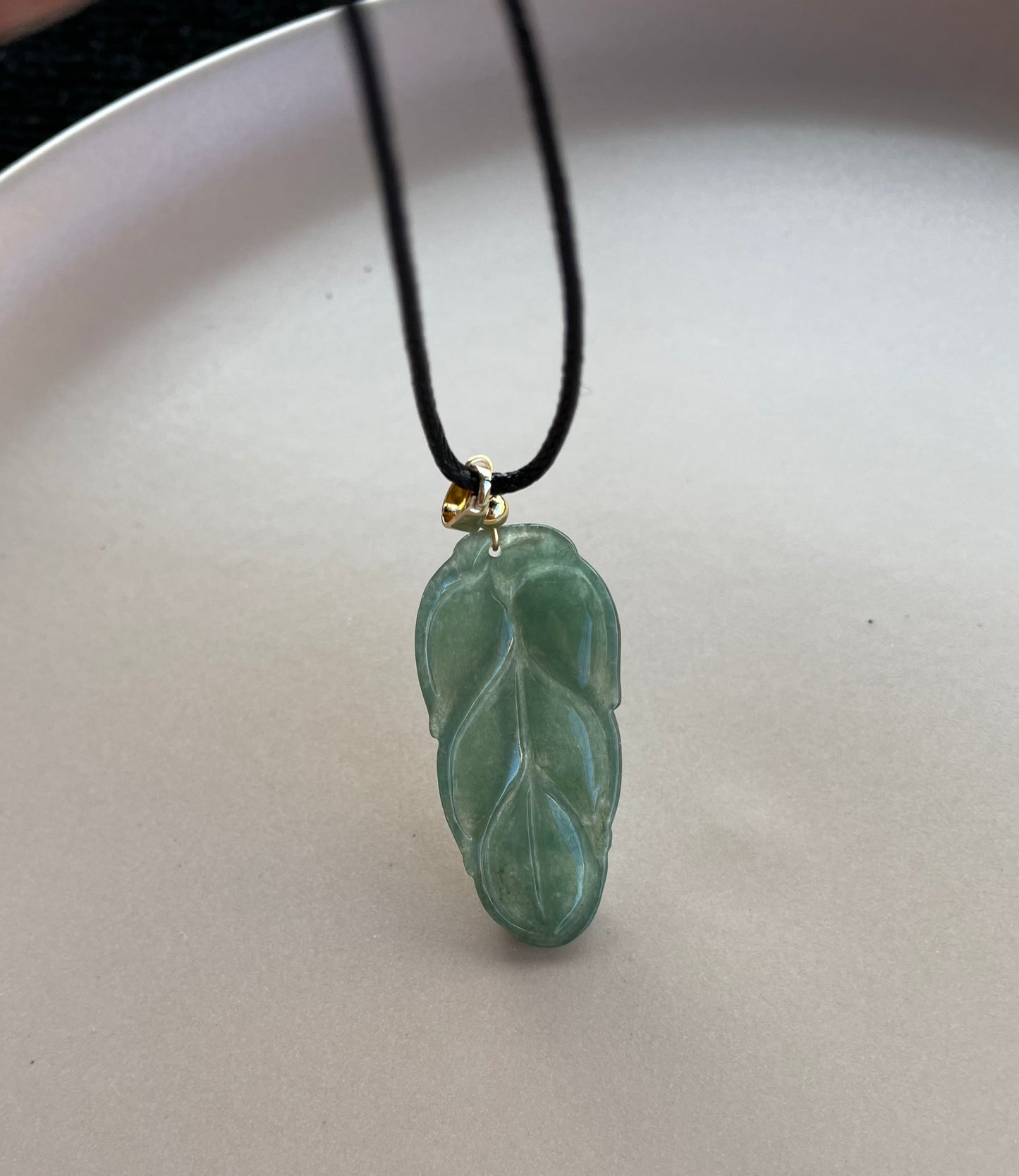 Icy Green Jadeite, 100% Untreated Certified Genuine Type A Burmese Jadeite, Leaf Jadeite Jade Pendant Necklace, Grade A Jadeite, Burma Jadeite