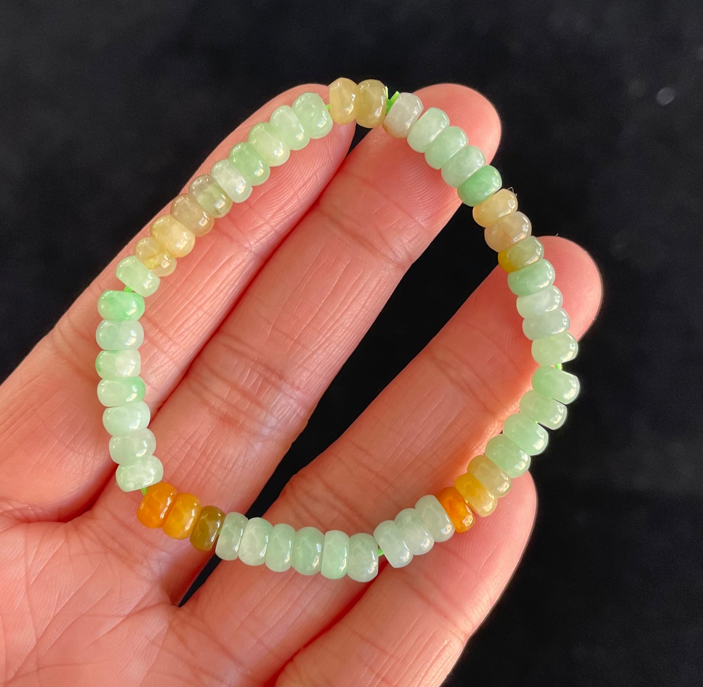 Icy Jadeite, 100% Untreated Certified Genuine Type A Burmese Jadeite, Abacus Jadeite Jade Beads Bracelet, Grade A Jadeite, Burma Jadeite