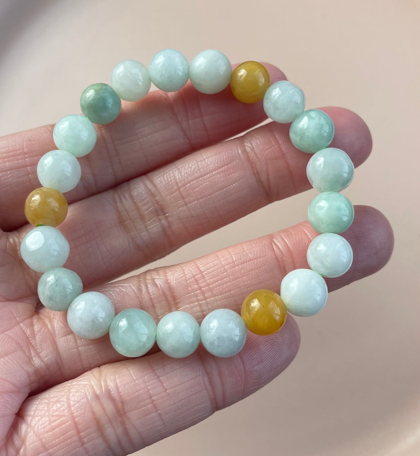 100% Untreated Certified Genuine Type A Burmese Jadeite, Round Jadeite Jade Beads Bracelet, Grade A Jadeite, Burma Jadeite