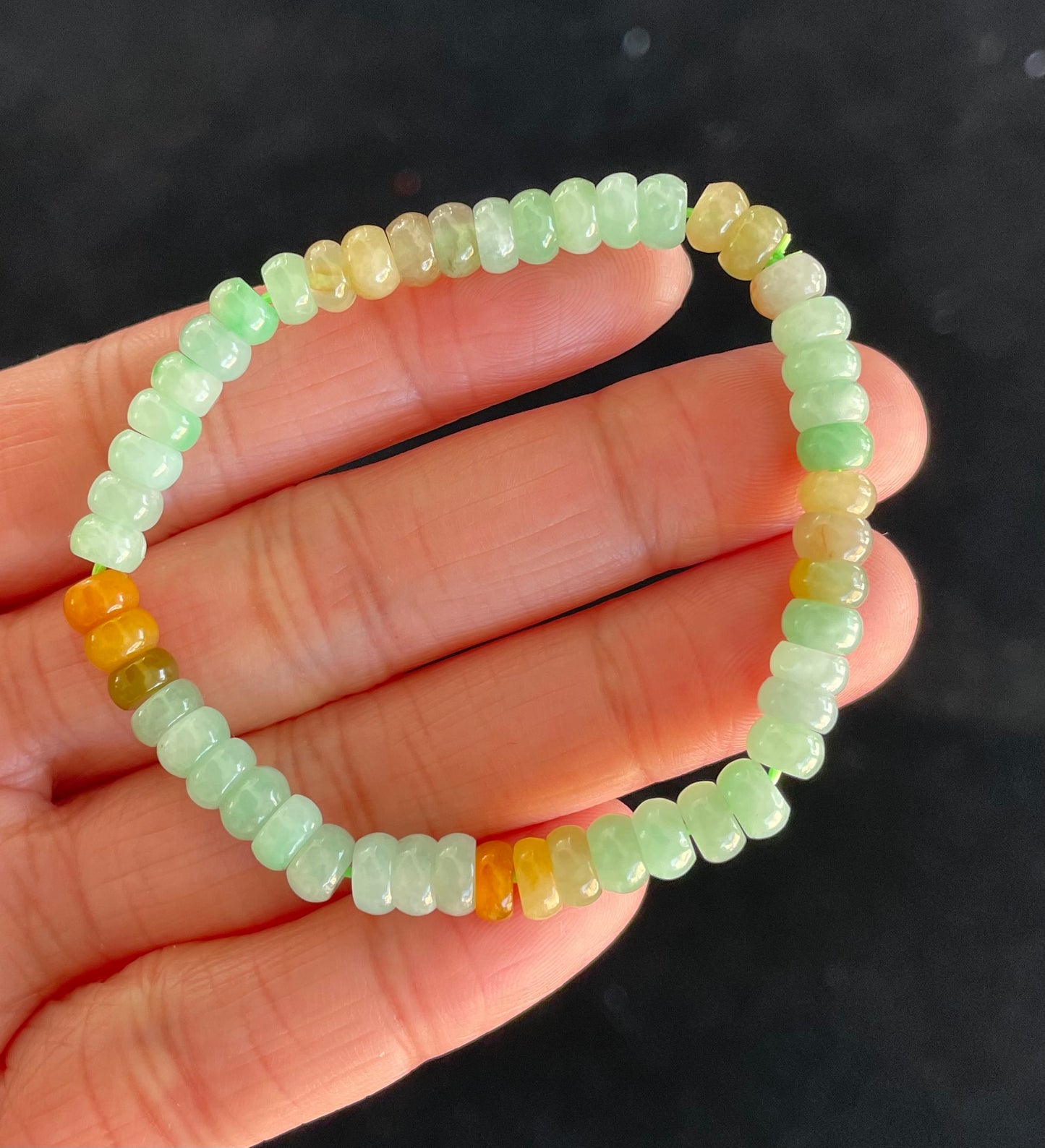 Icy Jadeite, 100% Untreated Certified Genuine Type A Burmese Jadeite, Abacus Jadeite Jade Beads Bracelet, Grade A Jadeite, Burma Jadeite