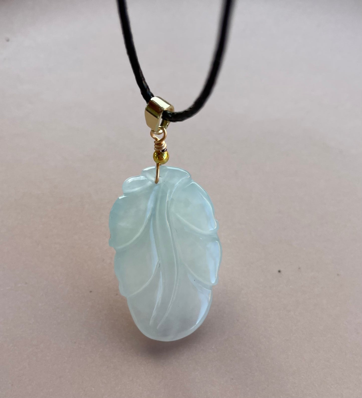 Icy Jadeite Floating Green, 100% Untreated Certified Genuine Type A Burmese Jadeite, Leaf Jadeite Jade Pendant Necklace, Grade A Jadeite, Burma Jadeite