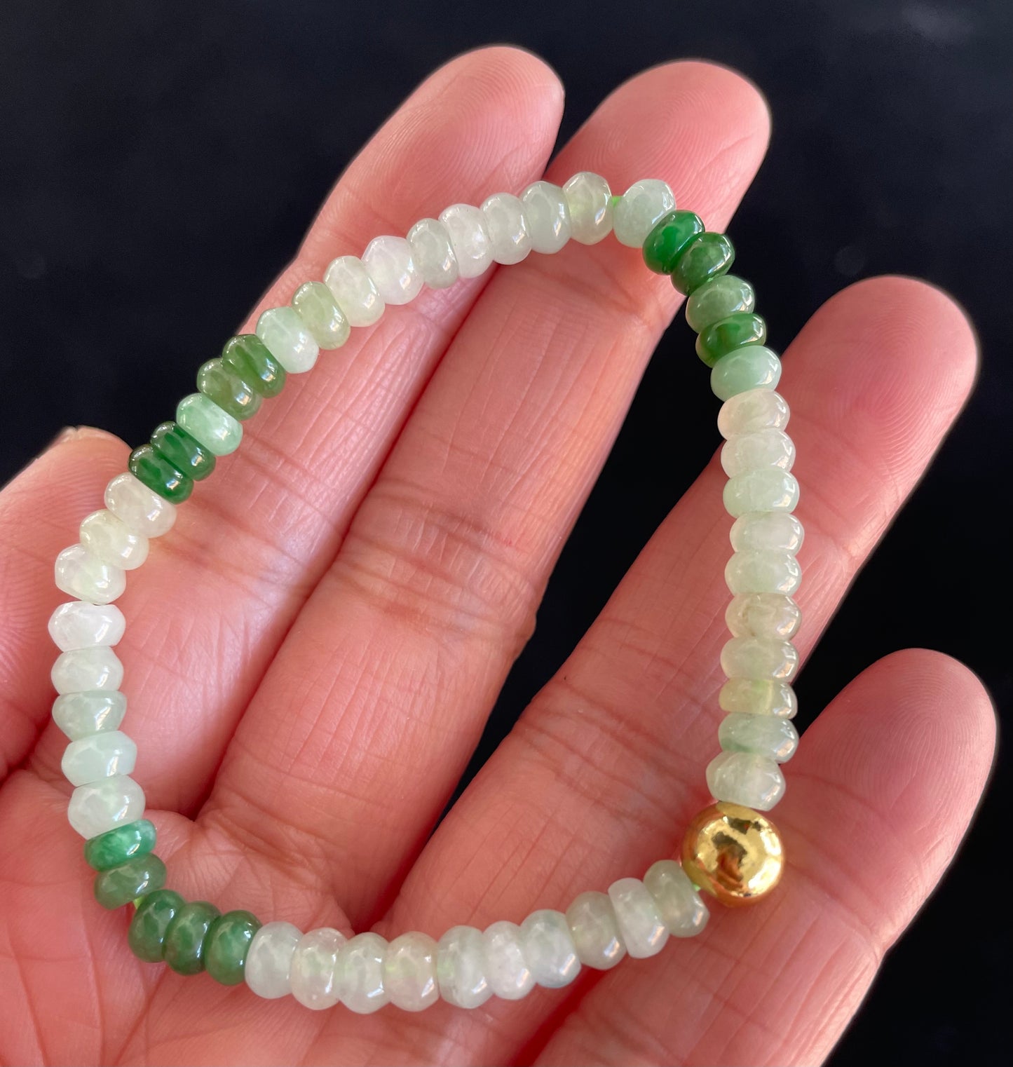 Icy Jadeite, 100% Untreated Certified Genuine Type A Burmese Jadeite, Abacus Jadeite Jade Beads Bracelet, Grade A Jadeite, Burma Jadeite